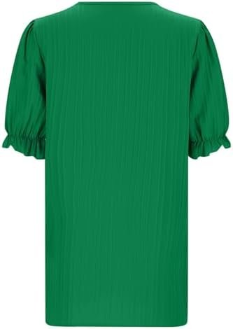 Summer Shirts for Women 2025 Lace V Neck Plain Elegant Shirt Fashion Solid Elegant Blouse Short Sleeve Tops