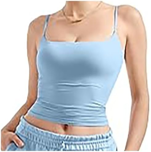 Women's Halter Vest Sexy Deep Sqaure Neck Tank Top Sleeveless Slim Solid Color Basic Top Y2K Vest for Women